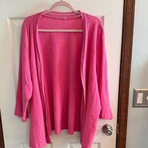 Elegant Pink Open-Front Cardigan‎